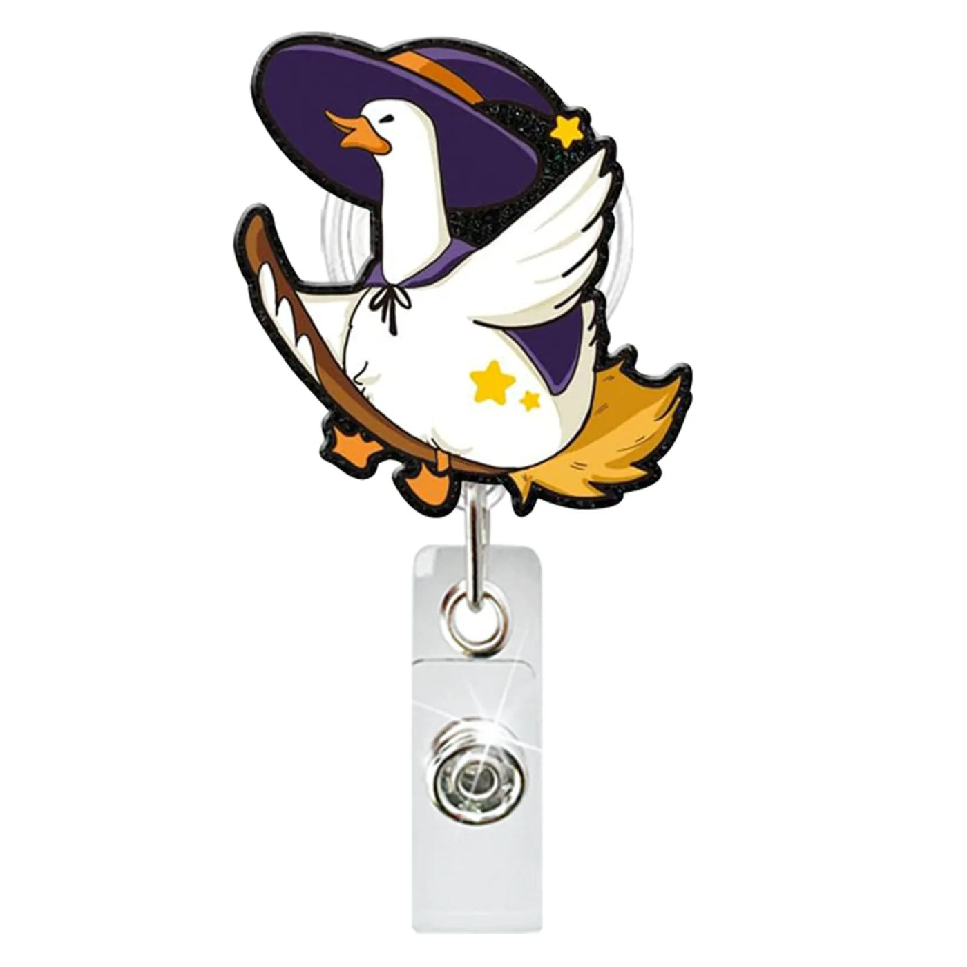 2025 New Arrival 1 Piece Acrylic Retractable Nurse Badge Reel Anime Halloween Boo Ghost Name Tag ID Card Clip Keys Lanyard