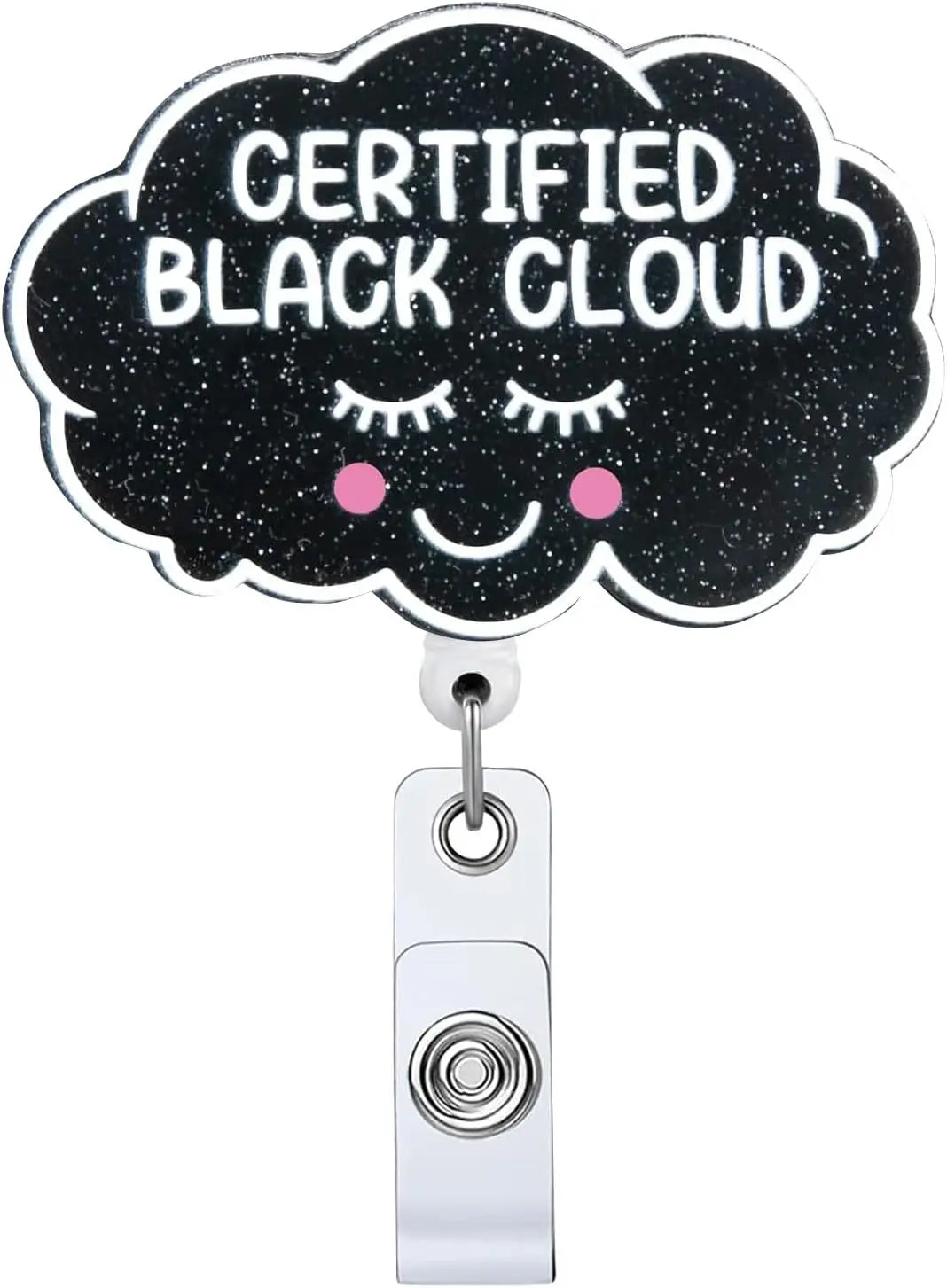 New Design 1 Piece Glitter Acrylic Retractable Nurse Badge Reel Anime Cat Bottle Brain Doctor ID Card Holder Lanyard Clip