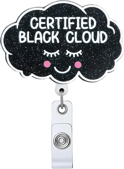 New Design 1 Piece Glitter Acrylic Retractable Nurse Badge Reel Anime Cat Bottle Brain Doctor ID Card Holder Lanyard Clip