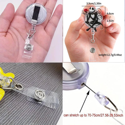 The Nightmare Before Christmas Nurse Acrylic badge reel for ID card student doctors nurses gift office use retractable