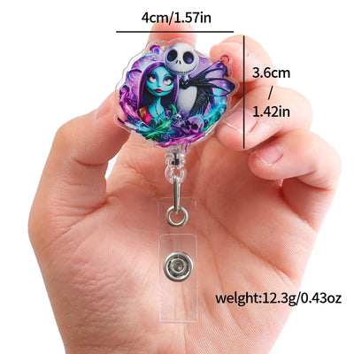 The Nightmare Before Christmas Nurse Acrylic badge reel for ID card student doctors nurses gift office use retractable
