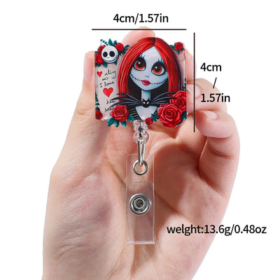 The Nightmare Before Christmas Nurse Acrylic badge reel for ID card student doctors nurses gift office use retractable