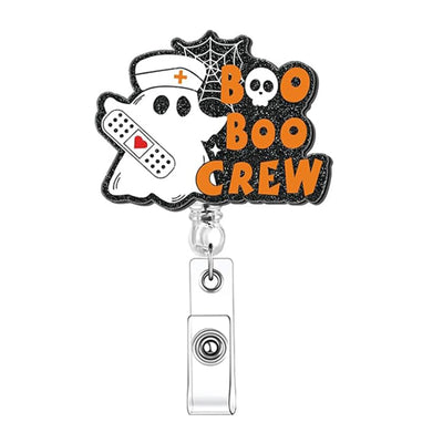 2025 New Design 1 Piece Shiny Acrylic Retractable Nurse Badge Reel Anime Medical Band-Aid Injector Boo Name Tag ID Card Holder