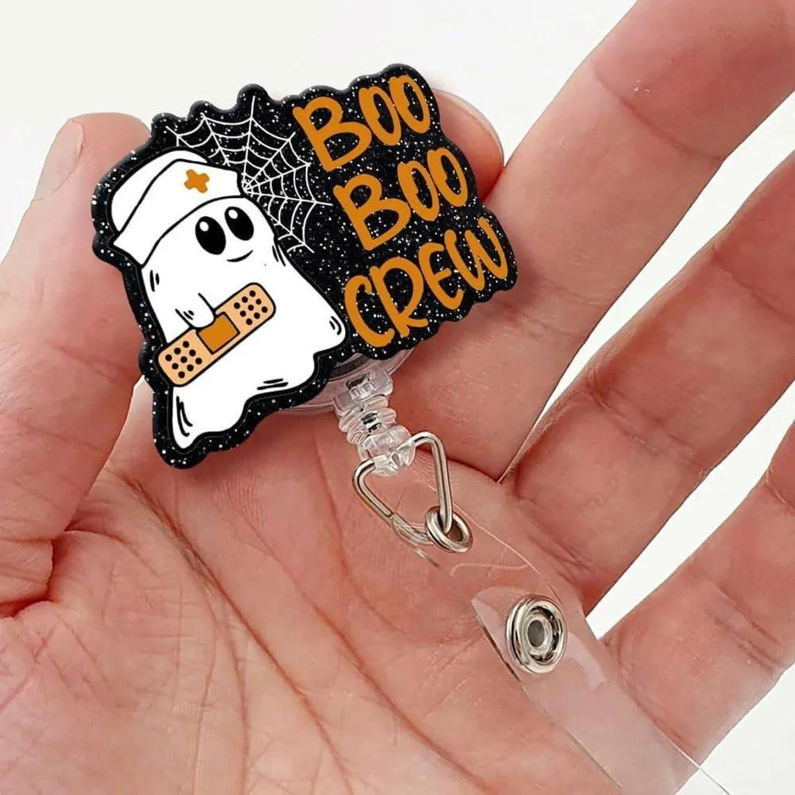 New Arrival 1 Piece Quality Glitter Retractable Nurse Badge Reel Cute Anime Halloween Party Name Tag ID Card Holder Keys Lanyard